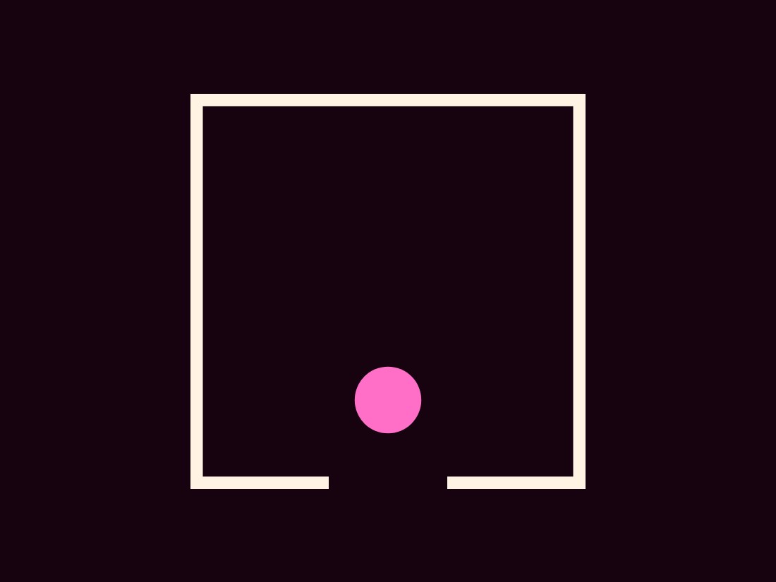 The Swarm Garden's Threshold mark — a doorway outline in cream and pink on plum.